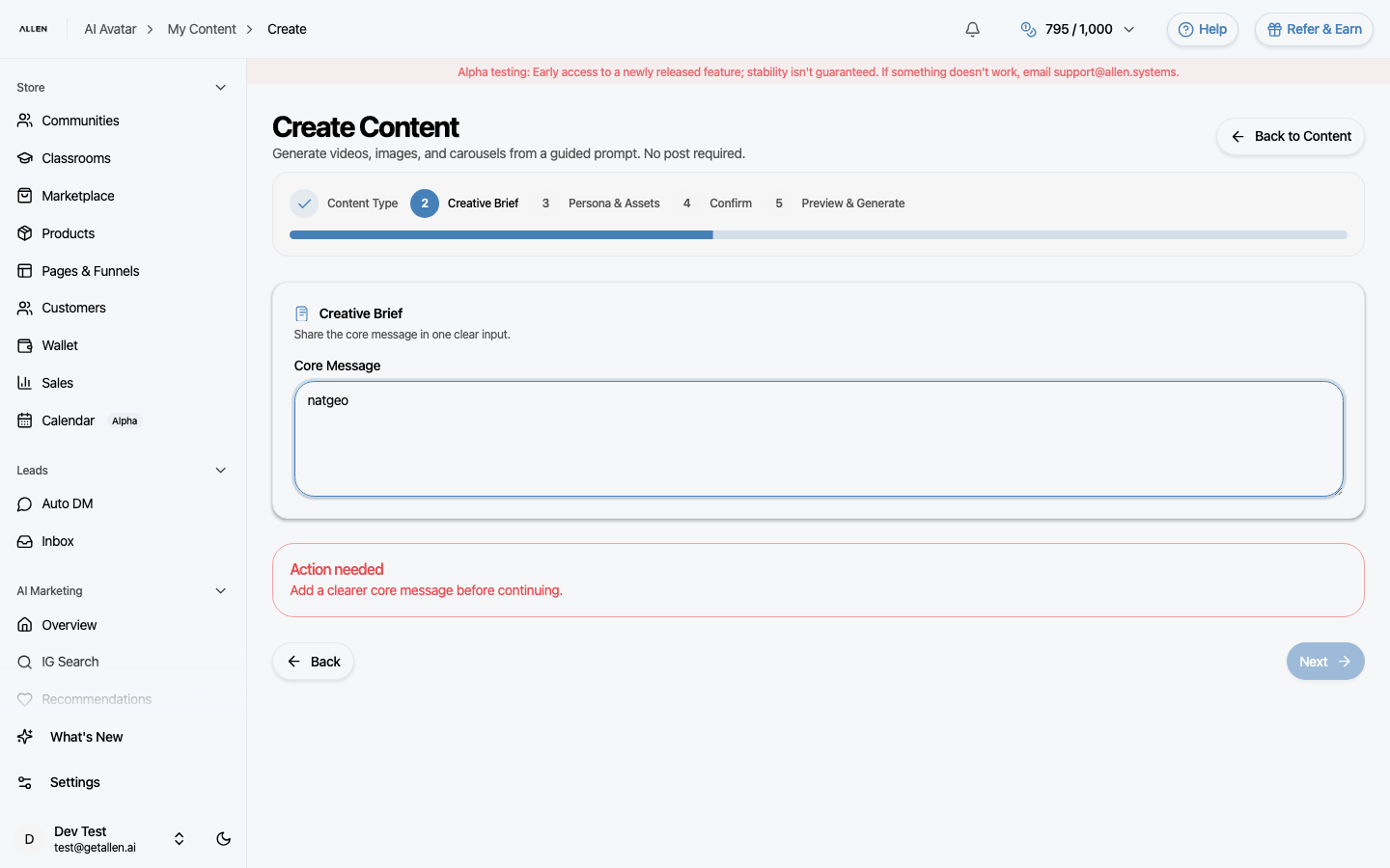 What "Step 4 — Confirm and generate" looks like